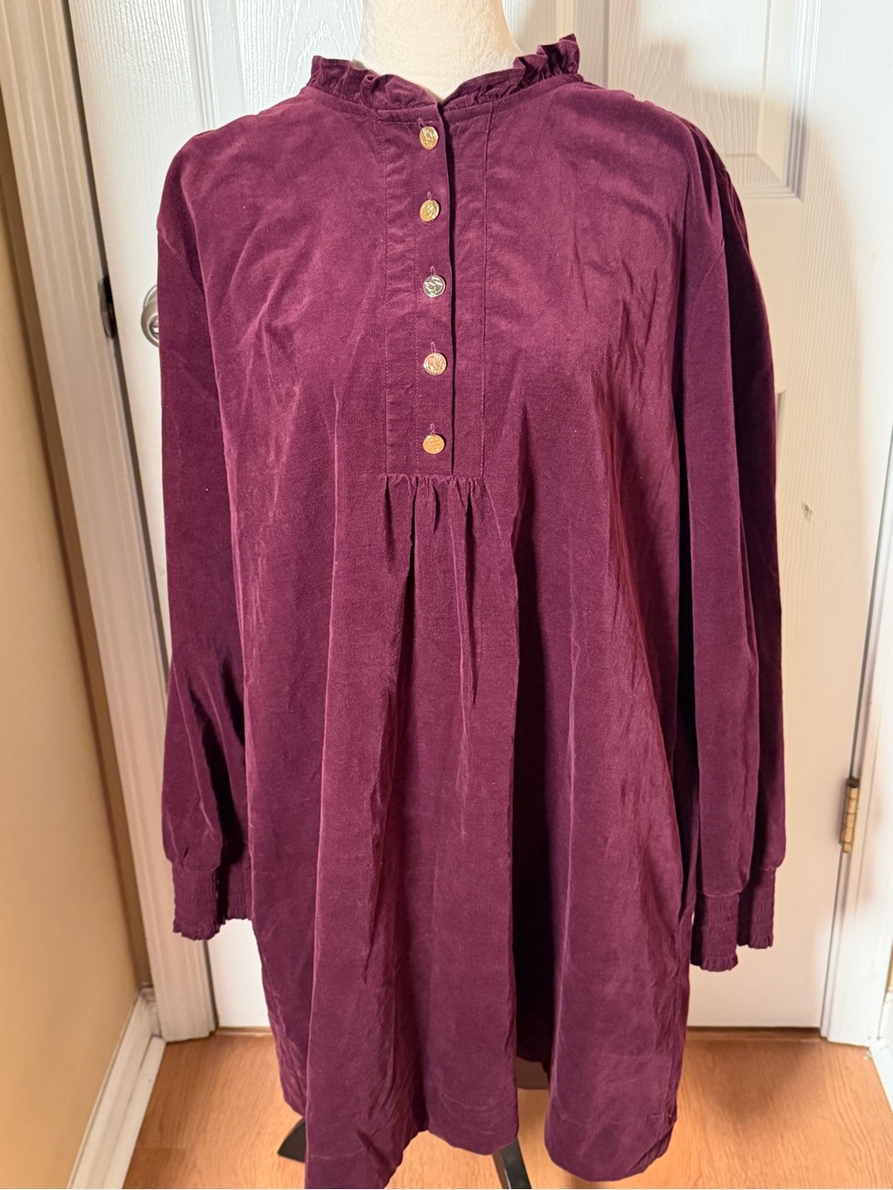 Draper James Plum Long Sleeve Tunic Dress Corduroy Classic Look XXL